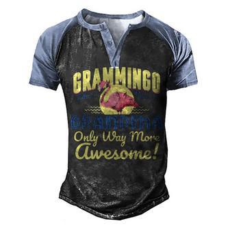 Grammingo Like A Normal Grandma Only Way More Awesome Flamingo Men's Henley Shirt Raglan Sleeve 3D Print T-shirt - Thegiftio UK
