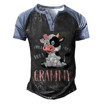 Grammy Cow Cute Cow Farmer Birthday Matching Family Men's Henley Shirt Raglan Sleeve 3D Print T-shirt - Thegiftio UK