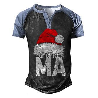 Grandma Santa Christmas Family Xmas Gifts Men's Henley Shirt Raglan Sleeve 3D Print T-shirt - Thegiftio UK