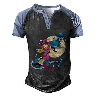 Grandma Witch Graphic Design Printed Casual Daily Basic Men's Henley Shirt Raglan Sleeve 3D Print T-shirt - Thegiftio UK