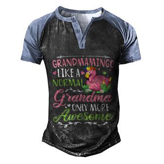 Grandmamingo Like A Normal Grandma Only More Awesome Granny Gift Graphic Design Printed Casual Daily Basic Men's Henley Shirt Raglan Sleeve 3D Print T-shirt - Thegiftio UK