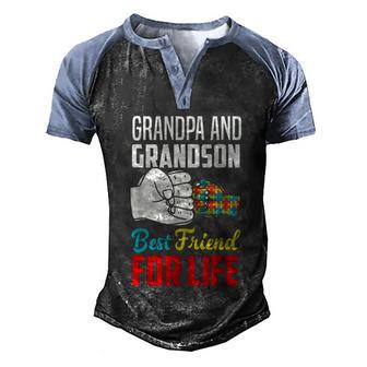 Grandpa And Grandson Best Friend For Life Autism Grandpa Graphic Design Printed Casual Daily Basic Men's Henley Shirt Raglan Sleeve 3D Print T-shirt - Thegiftio UK