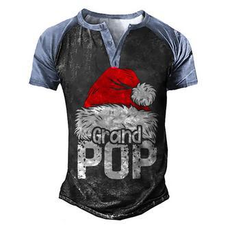 Grandpop Santa Christmas Family Xmas Gifts Men's Henley Shirt Raglan Sleeve 3D Print T-shirt - Thegiftio UK