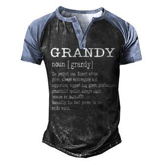 Grandy Definition Fathers Day Gifts Men's Henley Shirt Raglan Sleeve 3D Print T-shirt - Thegiftio UK