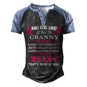 Granny Gift And God Said Gift Men's Henley Shirt Raglan Sleeve 3D Print T-shirt - Thegiftio UK
