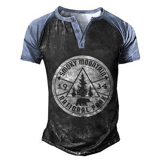 Great Smoky Mountains National Park Tennessee Mountain Bear Funny Gift Men's Henley Shirt Raglan Sleeve 3D Print T-shirt - Thegiftio UK