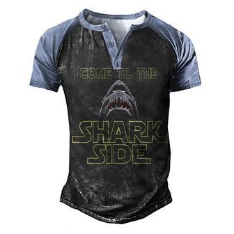 Great White Shark For Shark Lovers V2 Men's Henley Shirt Raglan Sleeve 3D Print T-shirt - Thegiftio UK