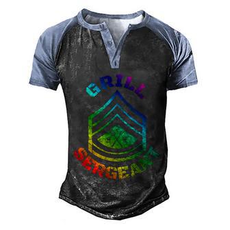 Grill Sergeant Fathers Day Gift Dad Grilling Bbq Barbecue Great Gift Graphic Design Printed Casual Daily Basic Men's Henley Shirt Raglan Sleeve 3D Print T-shirt - Thegiftio UK