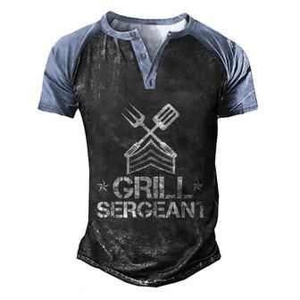 Grill Sergeant Funny Grilling Bbq Dad Fathers Day Gift Graphic Design Printed Casual Daily Basic Men's Henley Shirt Raglan Sleeve 3D Print T-shirt - Thegiftio UK