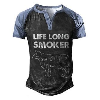 Grilling Dad Bbq Life Long Smoker Fathers Day Great Gift Graphic Design Printed Casual Daily Basic Men's Henley Shirt Raglan Sleeve 3D Print T-shirt - Thegiftio UK