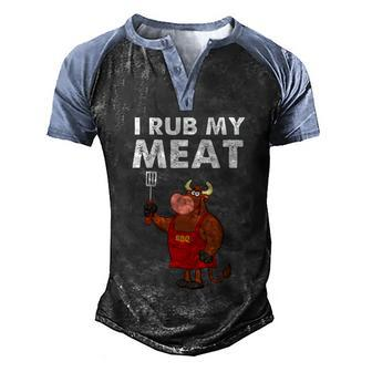 Grilling Funny Gift For Dads Bbq Beef Fathers Day Funny Gift Graphic Design Printed Casual Daily Basic Men's Henley Shirt Raglan Sleeve 3D Print T-shirt - Thegiftio UK