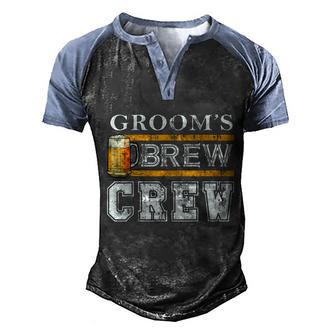 Grooms Brew Crew Funny Groomsmen Beer Team Bachelor Party Graphic Design Printed Casual Daily Basic Men's Henley Shirt Raglan Sleeve 3D Print T-shirt - Thegiftio UK