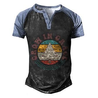 Grow In Grace Graphic Design Printed Casual Daily Basic Men's Henley Shirt Raglan Sleeve 3D Print T-shirt - Thegiftio UK