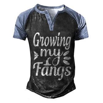 Growing My Fangs Halloween Quote Graphic Design Printed Casual Daily Basic V2 Men's Henley Shirt Raglan Sleeve 3D Print T-shirt - Thegiftio UK