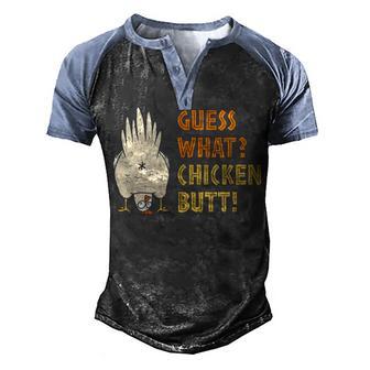 Guess What Chicken Butt 9 Men's Henley Shirt Raglan Sleeve 3D Print T-shirt - Thegiftio UK