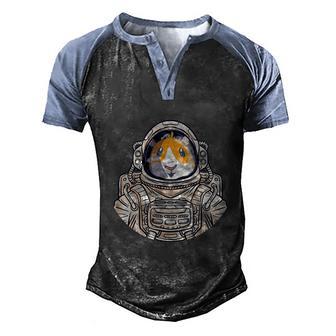 Guinea Pig In Space Animal Astronauts Costume Graphic Design Printed Casual Daily Basic Men's Henley Shirt Raglan Sleeve 3D Print T-shirt - Thegiftio UK