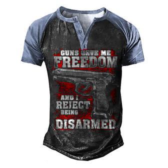 Gun Control Freedom Disarmed Gift T Men's Henley Shirt Raglan Sleeve 3D Print T-shirt - Thegiftio UK