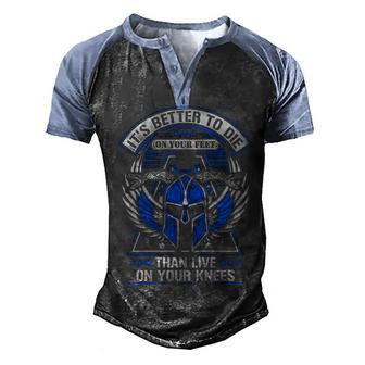 Gun Control Its Better To Die Gift T Men's Henley Shirt Raglan Sleeve 3D Print T-shirt - Thegiftio UK