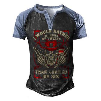 Gun Control Judged By Twelve Gift T Limited Men's Henley Shirt Raglan Sleeve 3D Print T-shirt - Thegiftio UK