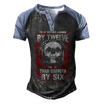 Gun Control Judged By Twelve Gift T Men's Henley Shirt Raglan Sleeve 3D Print T-shirt - Thegiftio UK