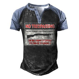 Gun Control No Trespassing V2 Men's Henley Shirt Raglan Sleeve 3D Print T-shirt - Thegiftio UK