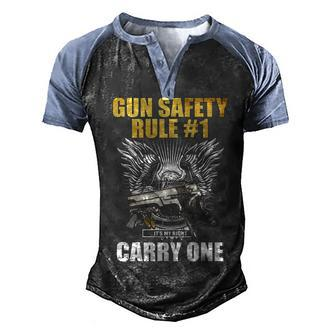 Gun Safety V2 Men's Henley Shirt Raglan Sleeve 3D Print T-shirt - Seseable