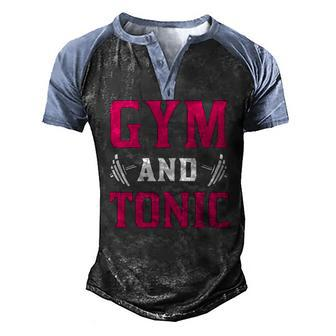 Gym And Tonic Workout Exercise Training Men's Henley Raglan T-Shirt | Mazezy