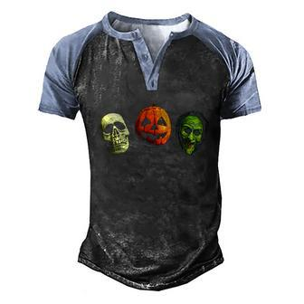 Halloween 3 Silver Shamrock Masks Graphic Design Printed Casual Daily Basic Men's Henley Shirt Raglan Sleeve 3D Print T-shirt - Thegiftio UK