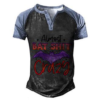Halloween Almost Bat Shit Crazy Halloween Day Graphic Design Printed Casual Daily Basic Men's Henley Shirt Raglan Sleeve 3D Print T-shirt - Thegiftio UK