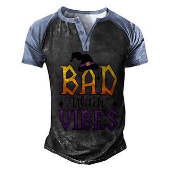 Halloween Bad Witch Vibers Halloween Day Graphic Design Printed Casual Daily Basic Men's Henley Shirt Raglan Sleeve 3D Print T-shirt - Thegiftio UK