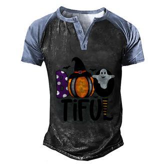 Halloween Boo Tiful Halloween Day Graphic Design Printed Casual Daily Basic Men's Henley Shirt Raglan Sleeve 3D Print T-shirt - Thegiftio UK