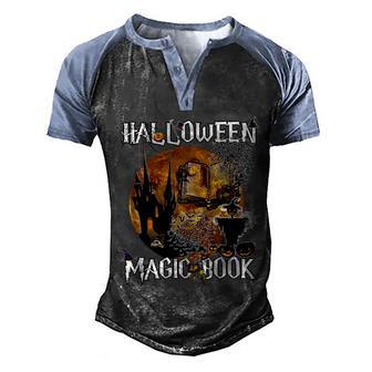 Halloween Book Graphic Design Printed Casual Daily Basic V2 Men's Henley Shirt Raglan Sleeve 3D Print T-shirt - Thegiftio UK
