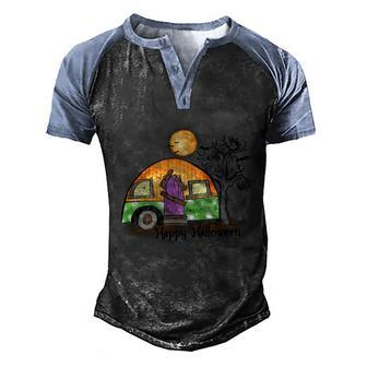 Halloween Camper Sublimation Halloween Day Graphic Design Printed Casual Daily Basic Men's Henley Shirt Raglan Sleeve 3D Print T-shirt - Thegiftio UK