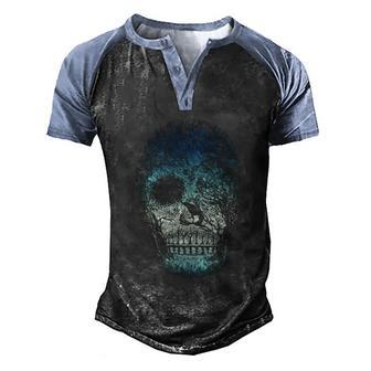 Halloween Dark Nature Forest Skull Graphic Design Printed Casual Daily Basic Men's Henley Shirt Raglan Sleeve 3D Print T-shirt - Thegiftio UK