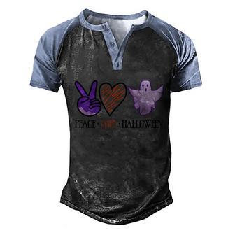 Halloween Day Peace Love Halloween Boo Graphic Design Printed Casual Daily Basic Men's Henley Shirt Raglan Sleeve 3D Print T-shirt - Thegiftio UK