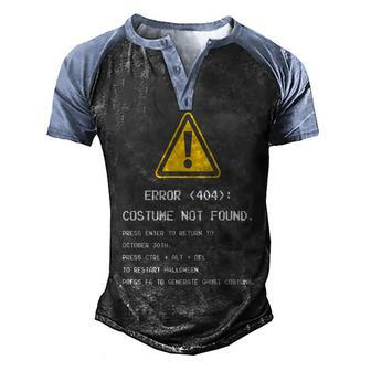 Halloween Error 404 Costume Not Found Apparel Funny Geeky Graphic Design Printed Casual Daily Basic Men's Henley Shirt Raglan Sleeve 3D Print T-shirt - Thegiftio UK