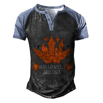 Halloween Greetings Funny Halloween Quote Graphic Design Printed Casual Daily Basic Men's Henley Shirt Raglan Sleeve 3D Print T-shirt - Thegiftio UK