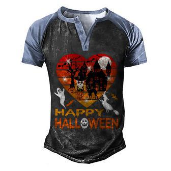 Halloween Heart Spooky Halloween Day Graphic Design Printed Casual Daily Basic V2 Men's Henley Shirt Raglan Sleeve 3D Print T-shirt - Thegiftio UK