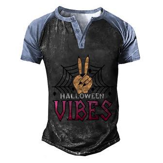 Halloween Hi Halloween Vibers Halloween Day Graphic Design Printed Casual Daily Basic Men's Henley Shirt Raglan Sleeve 3D Print T-shirt - Thegiftio UK