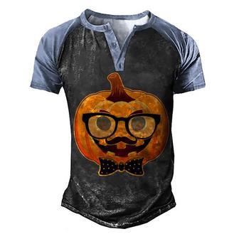 Halloween Hipster Pumpkin Graphic Design Printed Casual Daily Basic Men's Henley Shirt Raglan Sleeve 3D Print T-shirt - Thegiftio UK