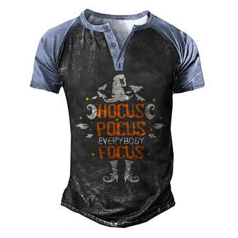 Halloween Hocus Pocus Everybody Focus Funny Teacher Costume Graphic Design Printed Casual Daily Basic Men's Henley Shirt Raglan Sleeve 3D Print T-shirt - Thegiftio UK