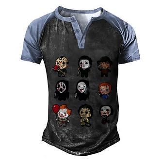 Halloween Horror Shirt Funny Halloween Gift Graphic Design Printed Casual Daily Basic Men's Henley Shirt Raglan Sleeve 3D Print T-shirt - Thegiftio UK