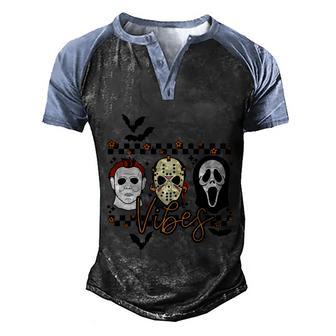 Halloween Horror Vibes Funny Halloween Graphic Design Printed Casual Daily Basic Men's Henley Shirt Raglan Sleeve 3D Print T-shirt - Thegiftio UK