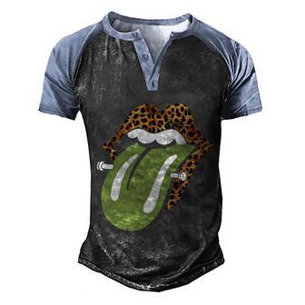 Halloween Leopard Panther Frankenstein Tongue Scary Graphic Design Printed Casual Daily Basic Men's Henley Shirt Raglan Sleeve 3D Print T-shirt - Thegiftio UK