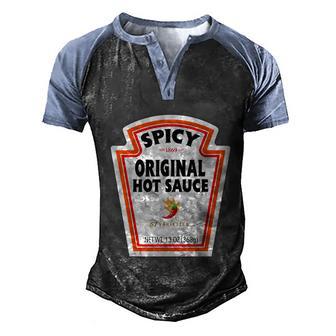 Halloween Matching Costume Spicy Chili Sauce Bottle Label Graphic Design Printed Casual Daily Basic Men's Henley Shirt Raglan Sleeve 3D Print T-shirt - Thegiftio UK