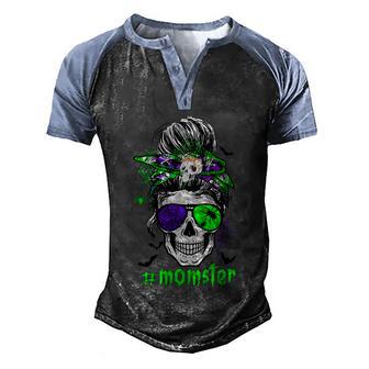 Halloween Mom Shirt Momster Halloween Gift Graphic Design Printed Casual Daily Basic Men's Henley Shirt Raglan Sleeve 3D Print T-shirt - Thegiftio UK