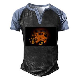 Halloween Night Pumkin Halloween Quote Graphic Design Printed Casual Daily Basic Men's Henley Shirt Raglan Sleeve 3D Print T-shirt - Thegiftio UK