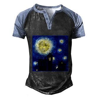 Halloween Nights Starry Night Painting Graphic Design Printed Casual Daily Basic Men's Henley Shirt Raglan Sleeve 3D Print T-shirt - Thegiftio UK