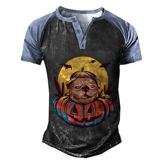 Halloween Pug Graphic Design Printed Casual Daily Basic Men's Henley Shirt Raglan Sleeve 3D Print T-shirt - Thegiftio UK