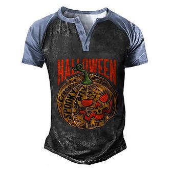 Halloween Pumpkin Graphic Design Printed Casual Daily Basic V3 Men's Henley Shirt Raglan Sleeve 3D Print T-shirt - Thegiftio UK